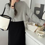 クルーネックショートニット ダメージ加工 ショート丈トップス | COCOMOMO | 詳細画像3 