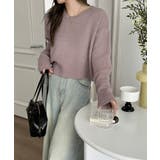 クルーネックショートニット ダメージ加工 ショート丈トップス | COCOMOMO | 詳細画像5 