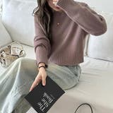 クルーネックショートニット ダメージ加工 ショート丈トップス | COCOMOMO | 詳細画像7 