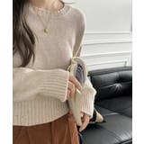 クルーネックショートニット ダメージ加工 ショート丈トップス | COCOMOMO | 詳細画像8 