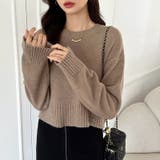 クルーネックショートニット ダメージ加工 ショート丈トップス | COCOMOMO | 詳細画像12 