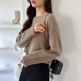 クルーネックショートニット ダメージ加工 ショート丈トップス | COCOMOMO | 詳細画像13 