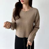 クルーネックショートニット ダメージ加工 ショート丈トップス | COCOMOMO | 詳細画像16 