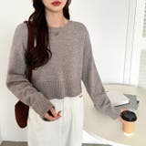 クルーネックショートニット ダメージ加工 ショート丈トップス | COCOMOMO | 詳細画像24 