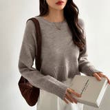 クルーネックショートニット ダメージ加工 ショート丈トップス | COCOMOMO | 詳細画像26 