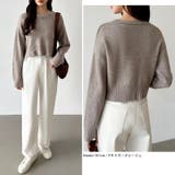 クルーネックショートニット ダメージ加工 ショート丈トップス | COCOMOMO | 詳細画像27 