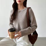 クルーネックショートニット ダメージ加工 ショート丈トップス | COCOMOMO | 詳細画像28 