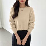 クルーネックショートニット ダメージ加工 ショート丈トップス | COCOMOMO | 詳細画像31 