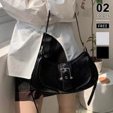 ブラック | ショルダーバッグ ハーフムーンバッグ フェイクレザー | COCOMOMO