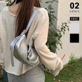 シルバー | ショルダーバッグ ハーフムーンバッグ フェイクレザー | COCOMOMO