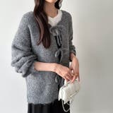 前後2way リボンカーディガン ニットカーディガン | COCOMOMO | 詳細画像13 