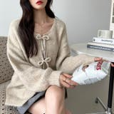 前後2way リボンカーディガン ニットカーディガン | COCOMOMO | 詳細画像19 