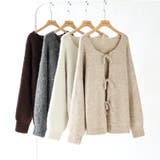 前後2way リボンカーディガン ニットカーディガン | COCOMOMO | 詳細画像25 