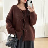 前後2way リボンカーディガン ニットカーディガン | COCOMOMO | 詳細画像6 