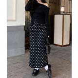 ドットスカート タイトスカート スリットロングスカート | COCOMOMO | 詳細画像5 