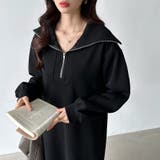 裏起毛 ハーフジップワンピース ロングワンピース | COCOMOMO | 詳細画像26 