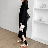 裏起毛 ハーフジップワンピース ロングワンピース | COCOMOMO | 詳細画像31 