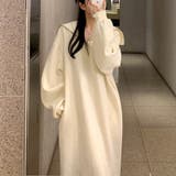 裏起毛 ハーフジップワンピース ロングワンピース | COCOMOMO | 詳細画像7 