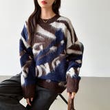 モヘアタッチ マーブル柄セーター オーバーサイズニット | COCOMOMO | 詳細画像16 