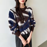 モヘアタッチ マーブル柄セーター オーバーサイズニット | COCOMOMO | 詳細画像18 