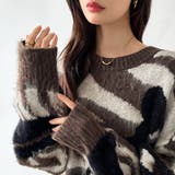 モヘアタッチ マーブル柄セーター オーバーサイズニット | COCOMOMO | 詳細画像5 