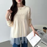 チュールドッキングニット ビスチェ風トップス チュニック | COCOMOMO | 詳細画像11 