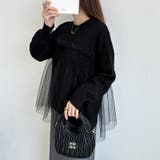 チュールドッキングニット ビスチェ風トップス チュニック | COCOMOMO | 詳細画像15 