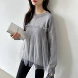 チュールドッキングニット ビスチェ風トップス チュニック | COCOMOMO | 詳細画像3 