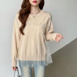 チュールドッキングニット ビスチェ風トップス チュニック | COCOMOMO | 詳細画像19 