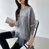 チュールドッキングニット ビスチェ風トップス チュニック | COCOMOMO | 詳細画像6 