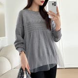 チュールドッキングニット ビスチェ風トップス チュニック | COCOMOMO | 詳細画像7 