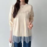 チュールドッキングニット ビスチェ風トップス チュニック | COCOMOMO | 詳細画像8 