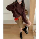 ケーブルニット ショート丈 ニットセーター | COCOMOMO | 詳細画像8