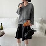 セーラーカラーニット Vネック プルオーバーニット | COCOMOMO | 詳細画像10 