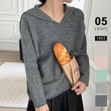 ダークグレー | セーラーカラーニット Vネック プルオーバーニット | COCOMOMO