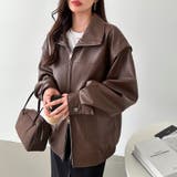 フェイクレザージャケット ライダースジャケット ダブルジップ | COCOMOMO | 詳細画像17 