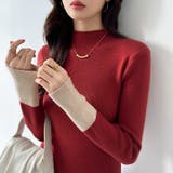 配色ニット リブニット ハイネック | COCOMOMO | 詳細画像14 