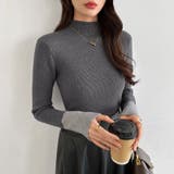 配色ニット リブニット ハイネック | COCOMOMO | 詳細画像2 