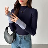 配色ニット リブニット ハイネック | COCOMOMO | 詳細画像26 