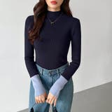 配色ニット リブニット ハイネック | COCOMOMO | 詳細画像27 