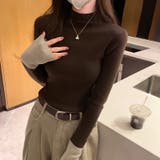 配色ニット リブニット ハイネック | COCOMOMO | 詳細画像38 