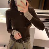 配色ニット リブニット ハイネック | COCOMOMO | 詳細画像39 