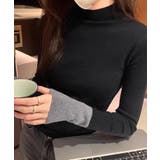 配色ニット リブニット ハイネック | COCOMOMO | 詳細画像43 