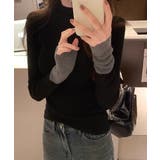 配色ニット リブニット ハイネック | COCOMOMO | 詳細画像44 