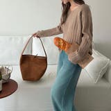 リブニット ざっくりラウンドネック オフィスカジュアル | COCOMOMO | 詳細画像10