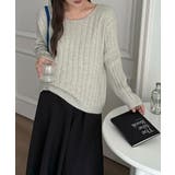 リブニット ざっくりラウンドネック オフィスカジュアル | COCOMOMO | 詳細画像7