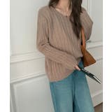 リブニット ざっくりラウンドネック オフィスカジュアル | COCOMOMO | 詳細画像9