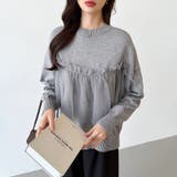 チュールドッキングニット ビスチェ風 クルーネックニット | COCOMOMO | 詳細画像15