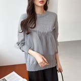 チュールドッキングニット ビスチェ風 クルーネックニット | COCOMOMO | 詳細画像18