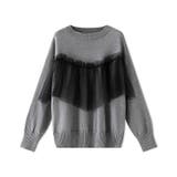 チュールドッキングニット ビスチェ風 クルーネックニット | COCOMOMO | 詳細画像31